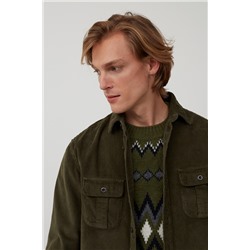 Sobrecamisa de terciopelo Caqui
