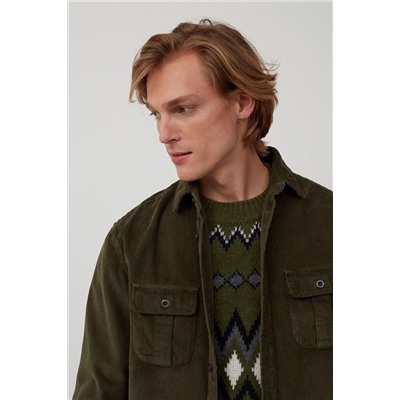 Sobrecamisa de terciopelo Caqui