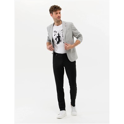 Gri Spor Keten Karışımlı Blazer Ceket