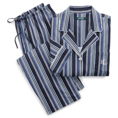 LAUREN Striped Cotton Pajama Set