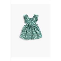 Koton Mini Salopet Elbise Çiçekli Pamuklu 3WMG80031AW