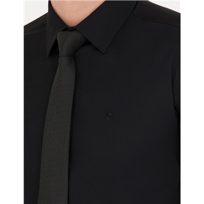 Siyah Slim Fit Uzun Kollu Basic Gömlek