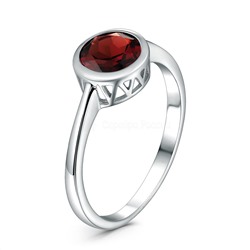 Кольцо из серебра с гранатом родированное 925 пробы GTR-3366-G