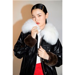 Chaqueta de piel Negro