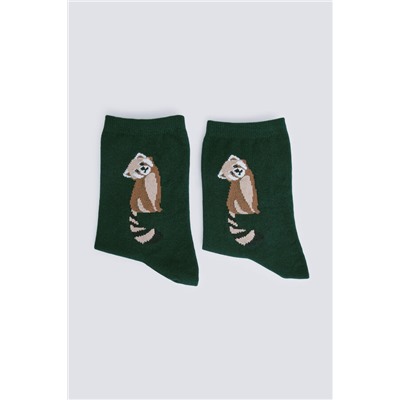 Calcetín largo mapache