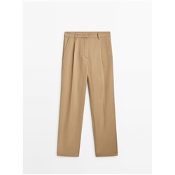 Pantalón recto algodón pinzas
