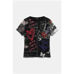 Camiseta manga corta tul
