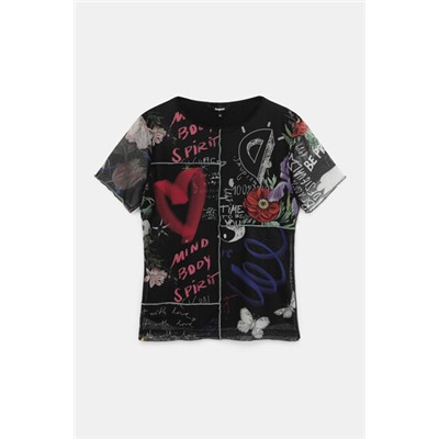Camiseta manga corta tul