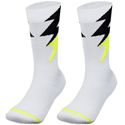 Zeus Thunder lange Spezial Trainingssocken weiß neongelb