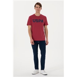 Erkek Regular Fit Bisiklet Yaka Vişne Basic Tişört