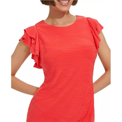 TOMMY HILFIGER Women's Flutter-Sleeve Jersey Shift Dress