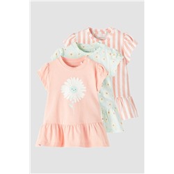 Pack 3 camisetas largas bebé niña