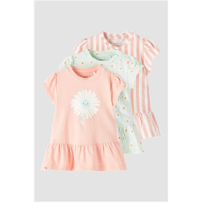 Pack 3 camisetas largas bebé niña