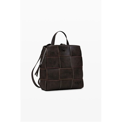 Mochila trenzada efecto piel mini
