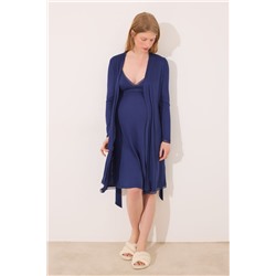 Bata midi "maternity" soft touch azul