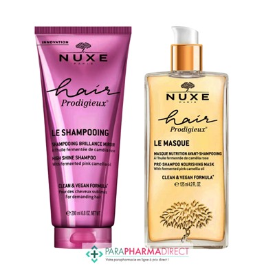 Nuxe Hair Prodigieux Shampoing 200ml + Masque 125ml + Serviette OFFERTE