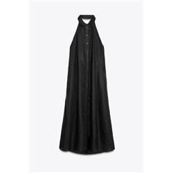 ZW COLLECTION 100% LINEN HALTER DRESS