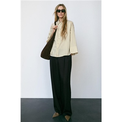 WIDE SLEEVE STRIPED BLOUSE