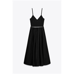 CONTRAST MIDI DRESS WITH BELT