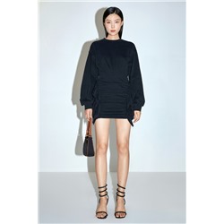Vestido drapeado Negro