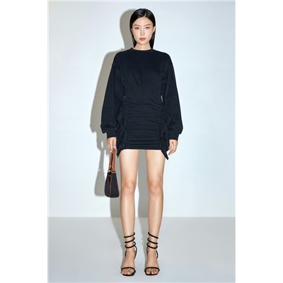 Vestido drapeado Negro