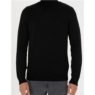 Siyah Slim Fit Basic Kazak