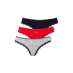 U.S. Polo Assn.U.S. POLO ASSN. - Kadın Çok Renkli 3 lü Slip Z6.6E.4.T.2AGR7.P