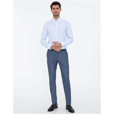 Açık Mavi Slim Fit Uzun Kollu Gömlek