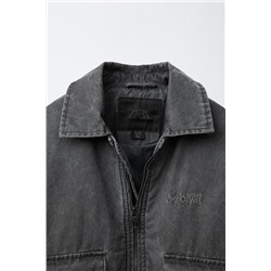 FADED-EFFECT BOMBER JACKET