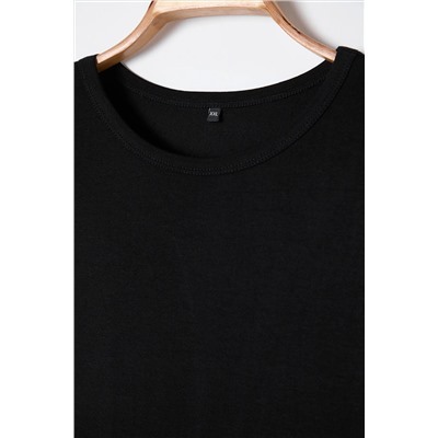 Siyah Kaşkorse Fitted/Vücuda Oturan Örme Büyük Beden Bluz TBBSS25AF00011