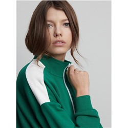 Sweatshirt aus Baumwolle mit Stehkragen