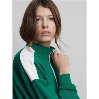 Sweatshirt aus Baumwolle mit Stehkragen