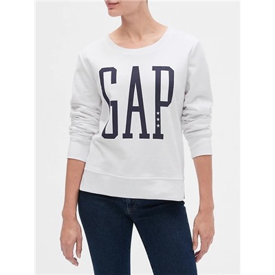 Metallic Logo Pullover Sweater