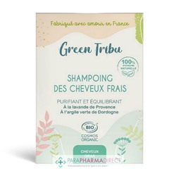 Green Tribu Shampoing des Cheveux Frais - Purifiant & Equilibrant - Cheveux Gras - BIO 85 g