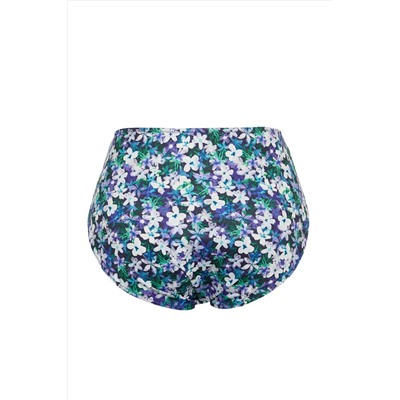 Çok Renkli Çiçek Desenli Pareolu 2'li Set Büyük Beden Bikini Altı TBBSS25CR00003