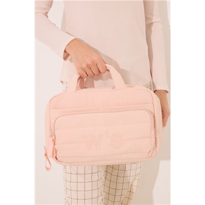 Neceser grande acolchado rosa
