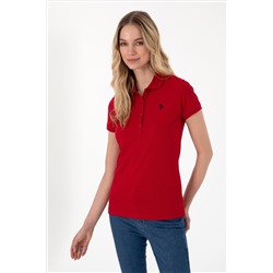 Kadın Kırmızı Basic Polo Yaka Tişört