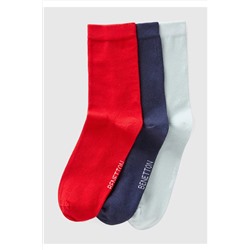 United Colors of Benetton Unisex Karışık 3'lü Soket Çorap 623A6GRD2701M