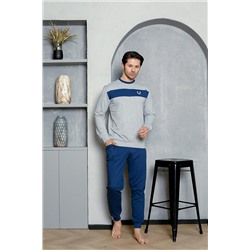 AHENGİM Man Erkek Pijama Takımı Iki Iplik Kol Paça Manşetli Pamuklu Mevsimlik M70142276 1-2-10001219