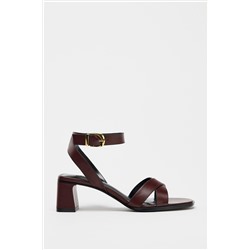 BUCKLED BLOCK HEEL SANDALS