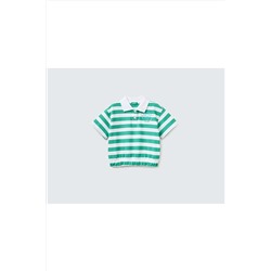 United Colors of BenettonKız Çocuk Mix Beli Lastikli Çizgili Amblemli Pike Polo T-shirt