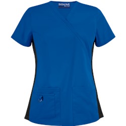 UA Butter-Soft STRETCH Scrubs V-Neck Top w/ Side Knit Panels