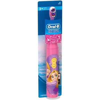 Oral-B Kids Battery Power Toothbrush featuring Disney Princess Characters, Extra Soft Bristles, 1 Count