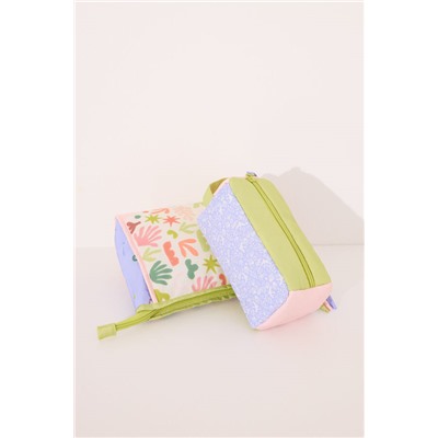 Neceser pequeño estuche hojas multicolor