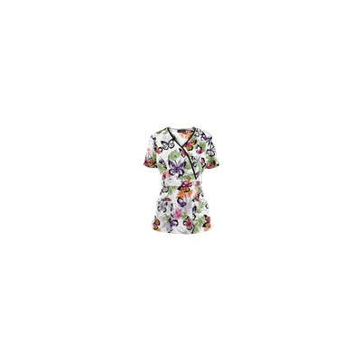 Cherokee Runway Scrubs Botanical Bliss Print Top
