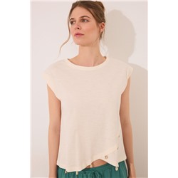 Camiseta sin mangas 100% algodón blanca