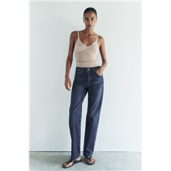 ZW COLLECTION STRAIGHT-LEG MID-RISE JEANS