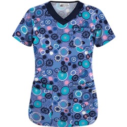 UA Signature Circle Ceil Five-Pocket Print Scrub Top