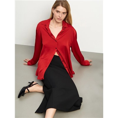 Рубашка однотонная, B3063/cherry