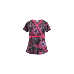 UA Peace And Prosperity Fuchsia Mock Wrap Scrub Top